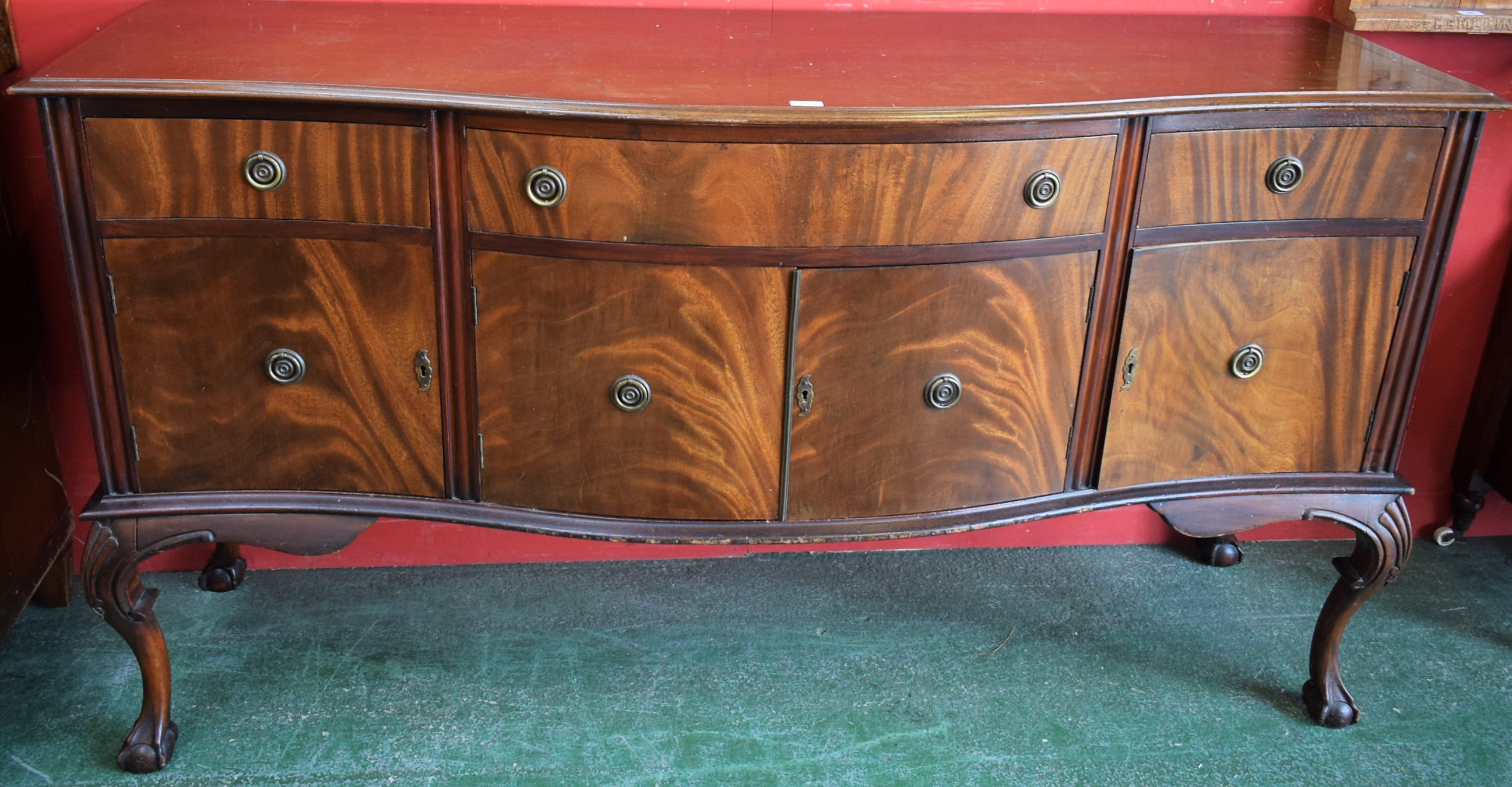 An early 20th century mahogany sideboard,