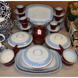An Aluminia, Denmark, Jeannette dinner and tea service, comprising dinner plates, side plates, cups,