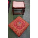 A 20th century oak framed stool,