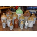 Advertising - stoneware flagons, including J H Jones and Sons, Nottingham, White Bros, Derby,