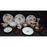 Ceramics - early 19th century and later including lustre jugs, candlestick, bowl,