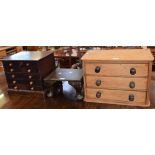 A small 19th century mahogany table top specimen chest,