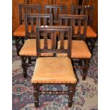 A set of six early 20th century oak dining chairs (6)