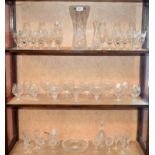 Glassware - cut glass stemware, including sherry glasses, champagne flutes, brandy glasses,