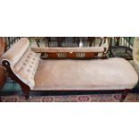 A Victorian mahogany chaise, c.