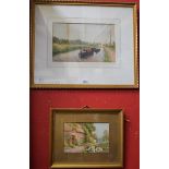 WJ Hall Trent and Mersey Canal, Nr Stenson, Derby signed, dated 1899, watercolour; another,