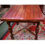 A 20th century oak plank top drawleaf dining table