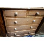 A 20th century pine chest of two short over three long drawers, 95.