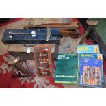 Tools - socket sets, jack, sets, etc; car manuals, including Haynes Vauxhall Chevette, Mini,