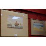 J L Dodd Coastal Scene signed, watercolour; another, English School,