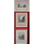 Fred Millar, a set of three, Oxford and Cambridge scenes, signed to margin,