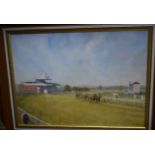Stephen Maude (20th century) Wetherby Racecourse signed, dated 1983 and titled to verso,