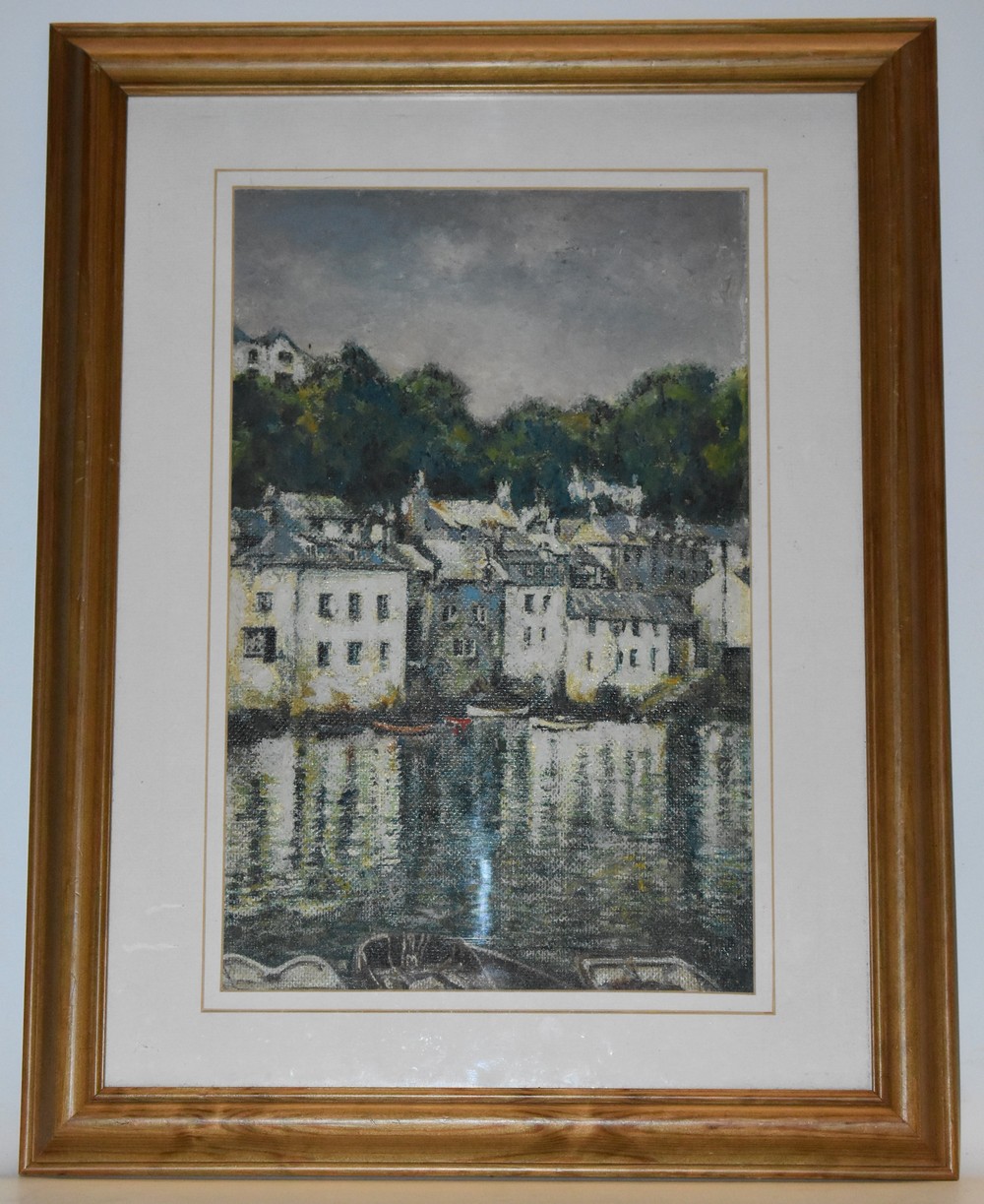 R. C. Ulyatt Polperro signed to verso, oil on paper, 40.