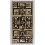 Contemporary School, Abstract Tiles, ceramics, metal and beads, 62cm x 31cm,