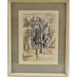 Ronald Pope (1927 - 1997) Blue Orchard signed with initial, dated 70, pastel,