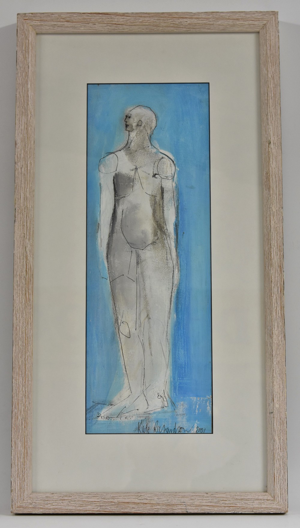 Kate Richardson Abstract Figure signed, mixed media, 47cm x 16.