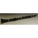 A late 19th/early 20th century ebony clarinet