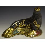 A Royal Crown Derby paperweight, Sea Lion,