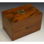 A Victorian walnut rectangular work box, c.