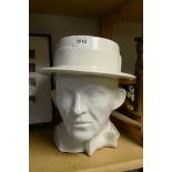 A Qualitas ceramic head of Bing Crosby, white glaze,