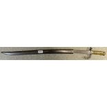 A 19th century French chasse pot bayonet and scabbard,