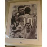 Autographs - a framed picture of two sporting greats,