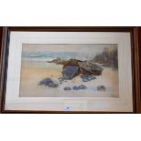 Maud H Gunn Sand, Stone, and Sea signed, watercolour,