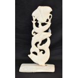 An unusual Polynesian whale bone sculpture,