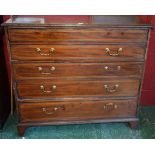 A George III mahogany secretaire chest,