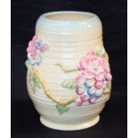 A Clarice Cliff ribbed vase, marked to base, Newport pottery, England, 899,