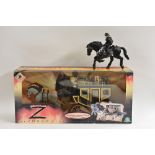 A Giochi Zorro Runaway Armoured Coach; Zorro on horseback, press button,
