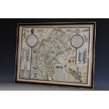 John Speed (1551/52 - 1629), by, two-fold map, Cumberland and the Ancient Citie Carlile (sic,