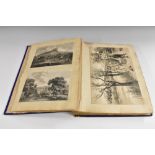 A Victorian scrapbook-folio of a collection of prints and engravings,