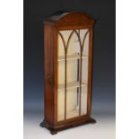 Miniature Furniture - an Edwardian mahogany collector's table top cabinet, as a vitrine,