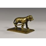 Indian School (19th century), a bronze, of a tiger, rectangular base, 9.