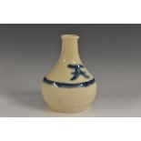 A 19th century Oriental hard-paste and high-fired porcelain guglet or bottle vase,