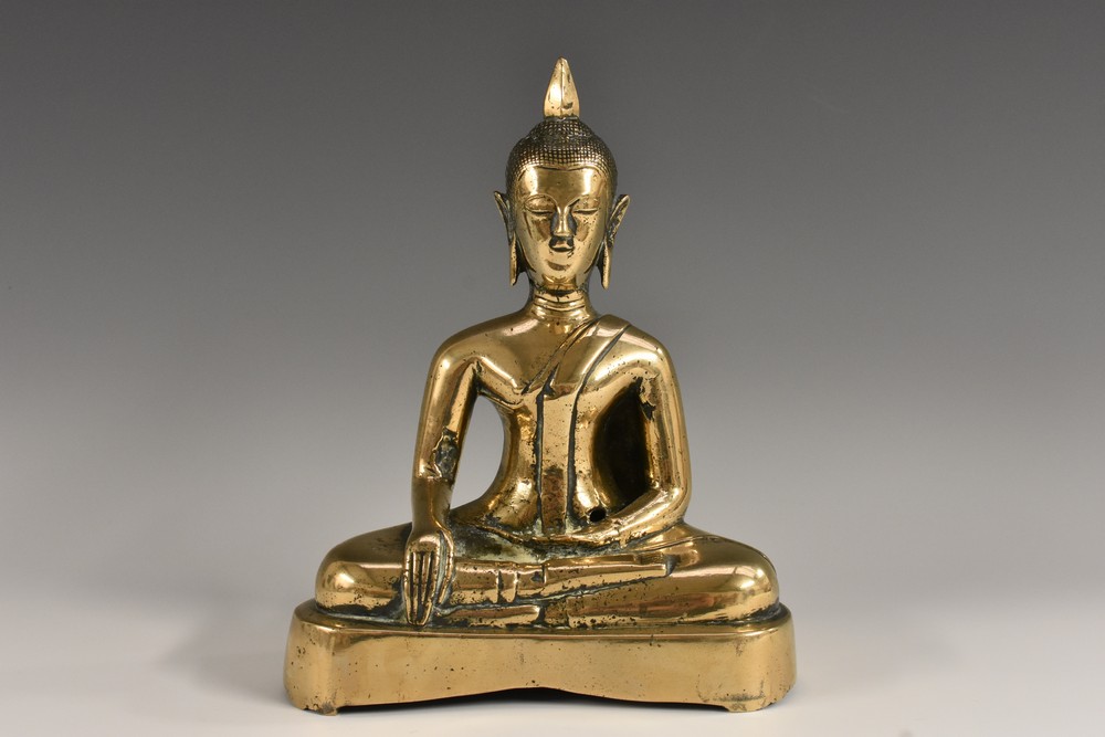 Sino-Burmese School (19th century), a bronze Buddha, seated in meditation, 19.