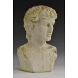 A 19th century terracotta bust, of David, after Michelangelo,