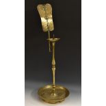 A Chinese brass pricket candle lamp,