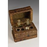 A 19th century bibliophillic tromp l'oeil decanter box,