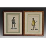 French School (19th century), a pair of coloured engravings, Polynesian Tribesmen,