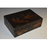 A 19th century japanned rectangular box,