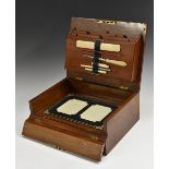 A Victorian walnut rectangular writing casket,