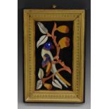 A pietra dura rectangular plaque,