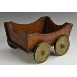 An early 20th century scratch-built model, of a wagon or coal truck, brass wheels, 24.