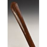 Tribal Art - a Polynesian hardwood paddle club, the pointed spreading head with central ridge,