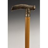A Chinese silver mounted gentleman's walking cane,