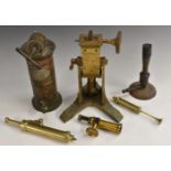 Science and Medicine - a 19th century brass pump, by Savigny & Co, St James's Street, 19.