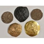 Coins, Byzantine Empire: cup-shaped gold hyperpyron, obv, Constantinople, rev.