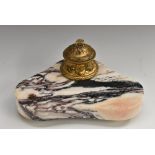 A 19th century French gilt-metal mounted specimen marble inkstand,